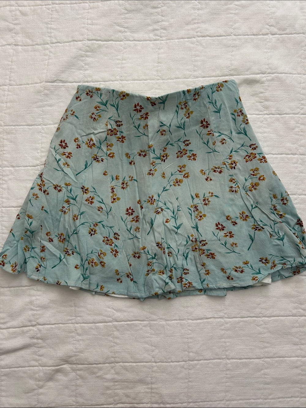 American Eagle Outfitters Light Blue Floral Skater Skirt